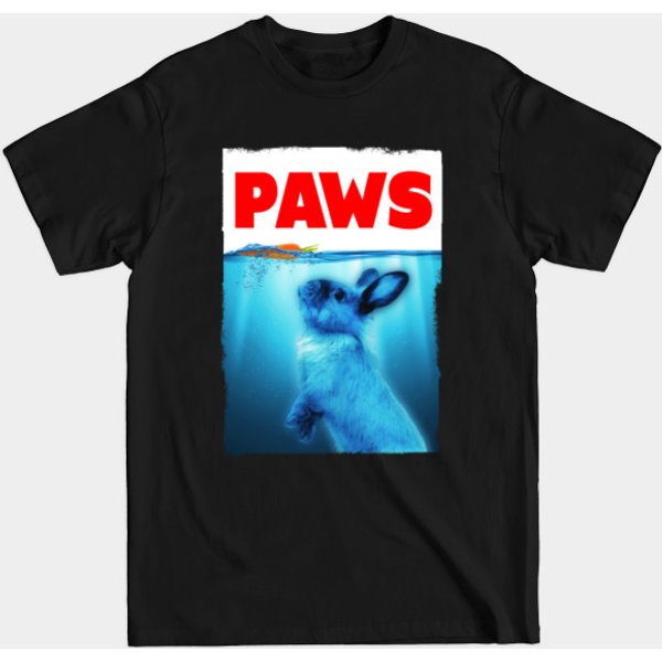 Rabbit Paws Shark Jaws Parody For Bunny Lovers - Jaws Parody - T-Shirt-image