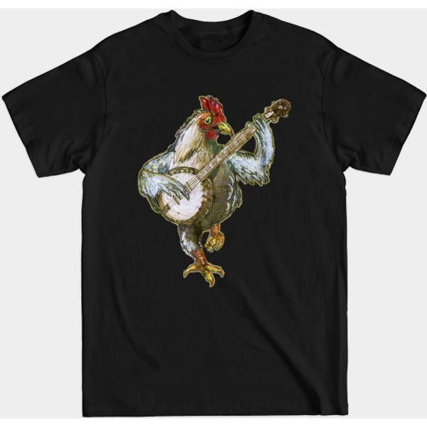Banjo Playing Chicken - Banjo Player - T-Shirt-image