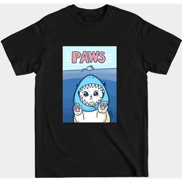 Paws - Jaws Kitty Cat - Jaws - T-Shirt-image