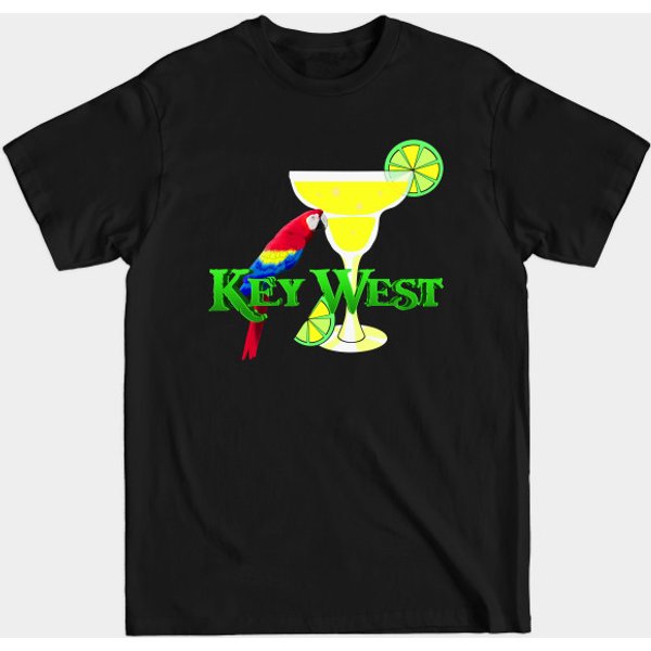 Key West Margarita Parrot - Key West Souvenir - T-Shirt-image