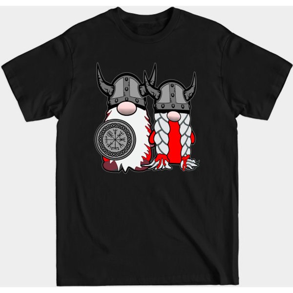 Cute Nordic Gnome Viking Tomte Couple Scandinavian Nisse - Gnome - T-Shirt-image