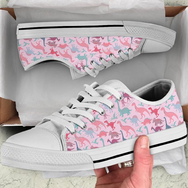 Magical Dinosaur Pattern Dino Women's Low Top Sneaker-image