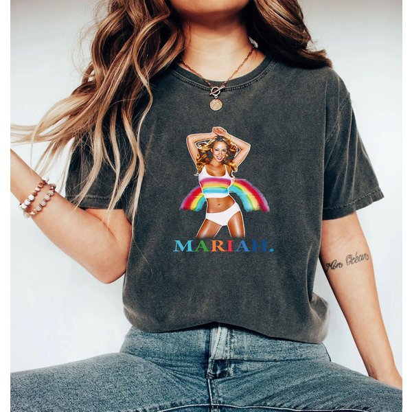 Mariah Carey T-Shirt Rainbow Butterfly Glitter Emotion Always-image