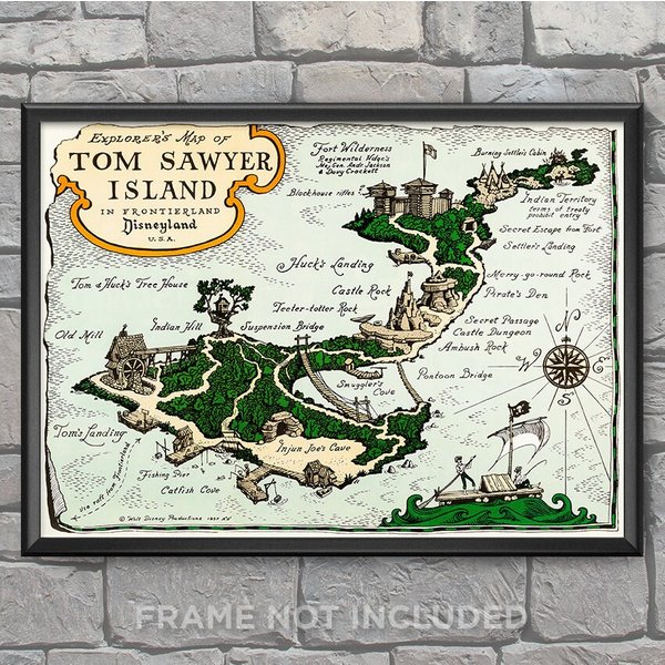 Tom Sawyer Island Map Premium Matte Vertical Poster-image
