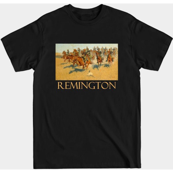 Cavalry Charge On The Southern Plains By Frederic Remington - Cavalry - T-Shirt-image