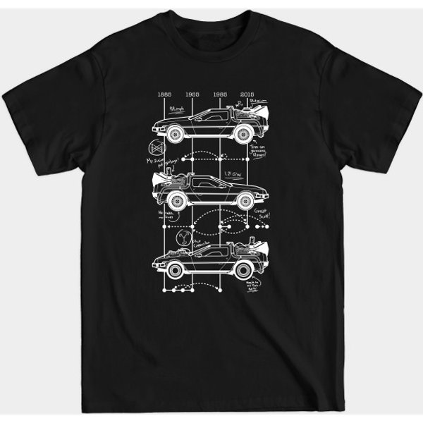 Time Machine Schematics - Delorean - T-Shirt-image
