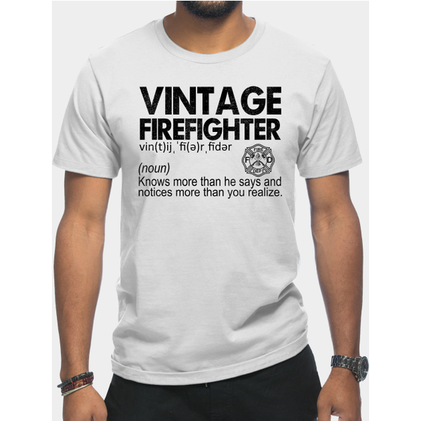 Vintage Firefighter Distressed - Firefighter - T-Shirt-image
