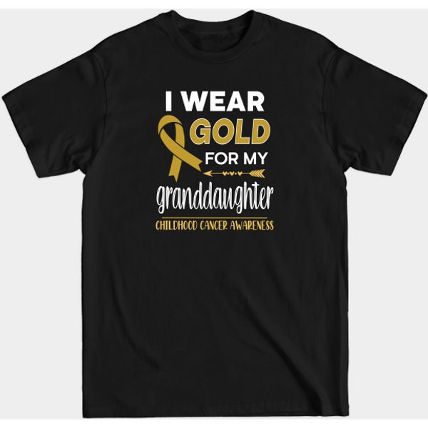I Wear Gold For My Granddaughter - Childhood Cancer Support - T-Shirt-image