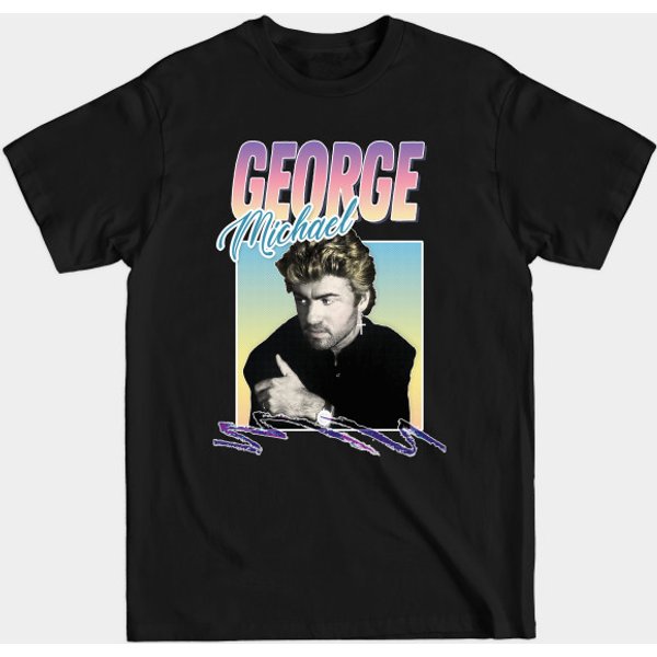 George Michael 80S Styled Aesthetic Design - George Michael - T-Shirt-image