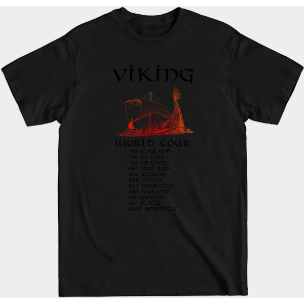 Viking World Tour - Medieval Norse History Scandinavian Longship - Viking - T-Shirt-image