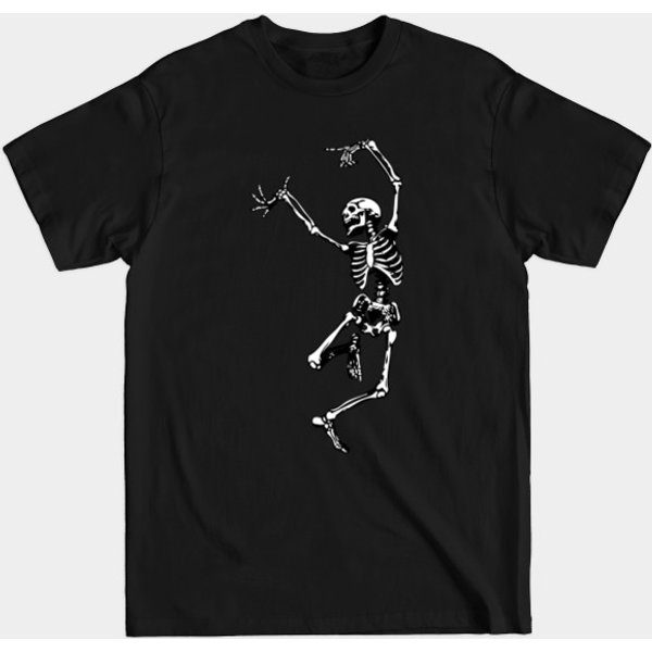 Dancing Skeleton | Black And White | - Dancing Skeleton - T-Shirt-image