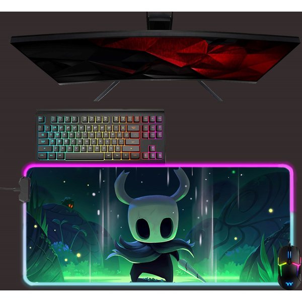 Hollow Knight Led Mouse Mat, Rgb Mouse Pad, Gaming Mouse Pad, Desk Mat, Gift For Gamer-image