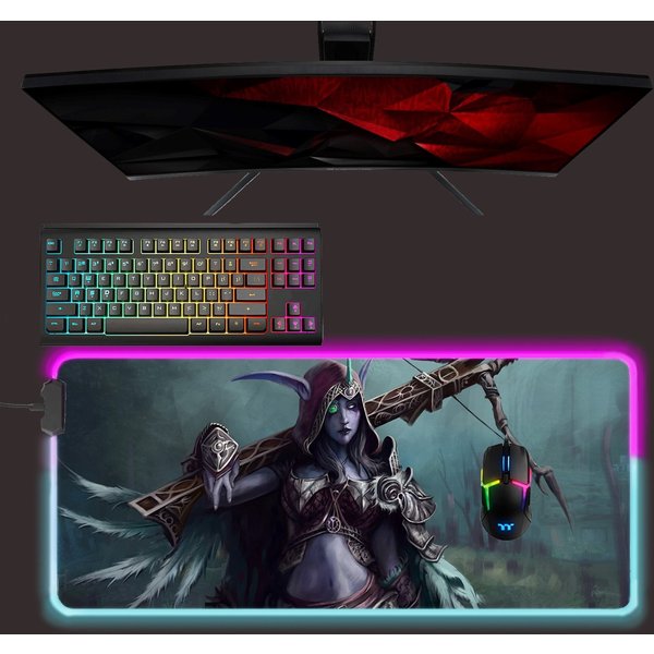 World Of Warcraft Sylvanas Led Gaming Mouse Pad-image