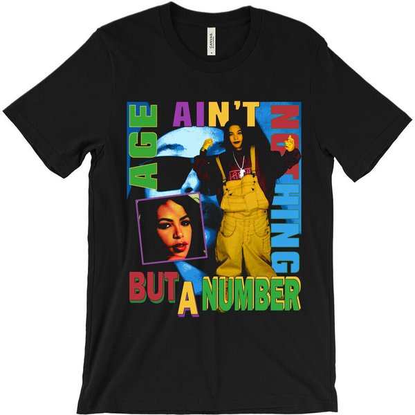 Aaliyah T Shirt - Age Ain't Nothing But A Number Vntg Rap Tee 90S 2000'S Rnb-image