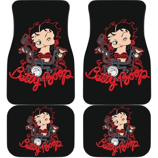 Betty Boop Car Floor Mat, Custom Betty Boop Cat Cartoon Car Floor Mat-image