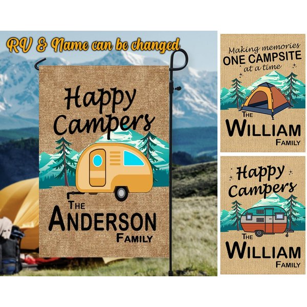 Personalized Camping Flag, Camping Gift, Custom Rv, Gift For Campers