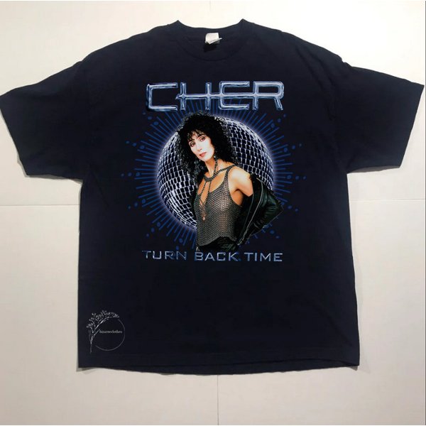 Vintage Cher Turn Back Time Girls Juniors Shirt, American Singer T Shirt-image