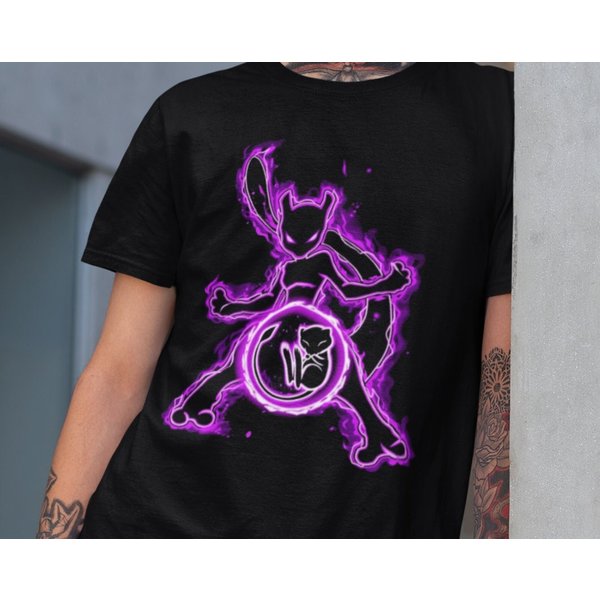 T-Shirt Black Mewtwo, Pokemon Go, Vintage Pokemon Shirt-image