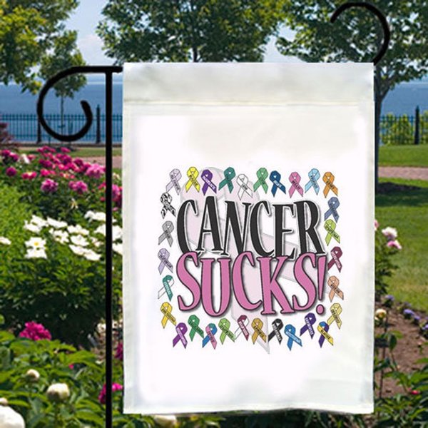 Cancer Sucks Ribbons New Small Garden Flag-image