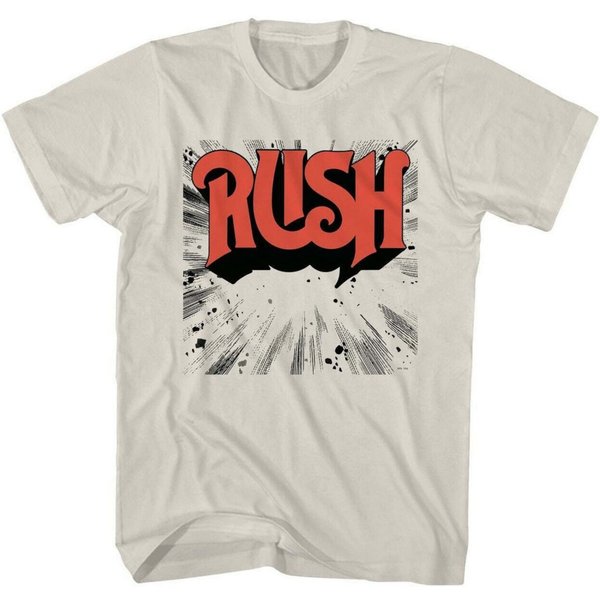 Rush Starburst Logo T Shirt, Rock N Roll Music Concert Tee Natural-image