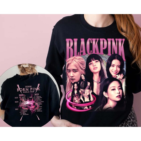Blackpink Vintage 90S Double Sided Sweatshirt-image