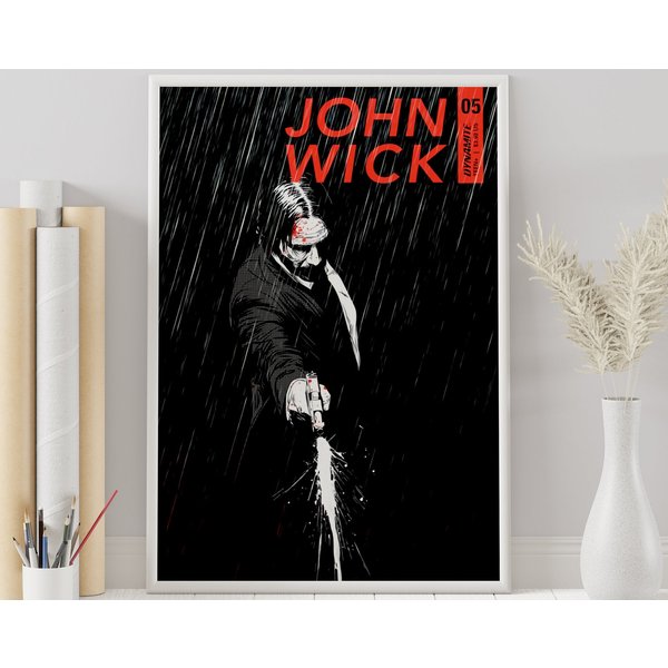 John Wick Poster - John Wick - Keanu Reeves - Vintage Movie Poster