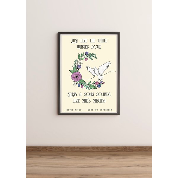 Stevie Nicks Edge Of Seventeen Inspired Lyrics Print-image
