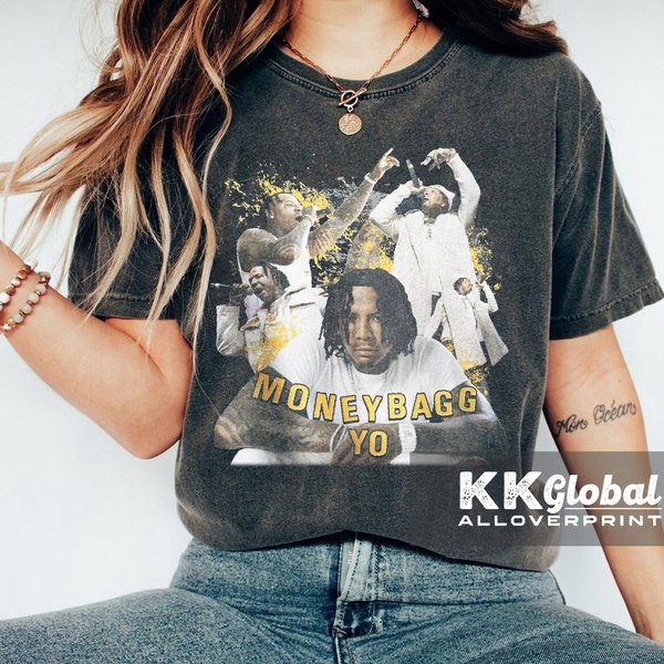 Vintage 90S Bootleg Style Moneybagg Yo T-Shirt-image