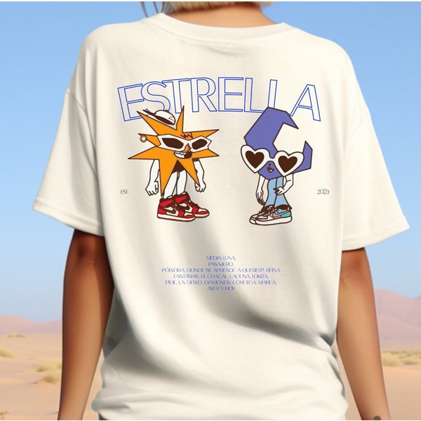 Mora Merch Estrella Album Tracklist Back Design Tee Mora Graphic T-Shirt-image