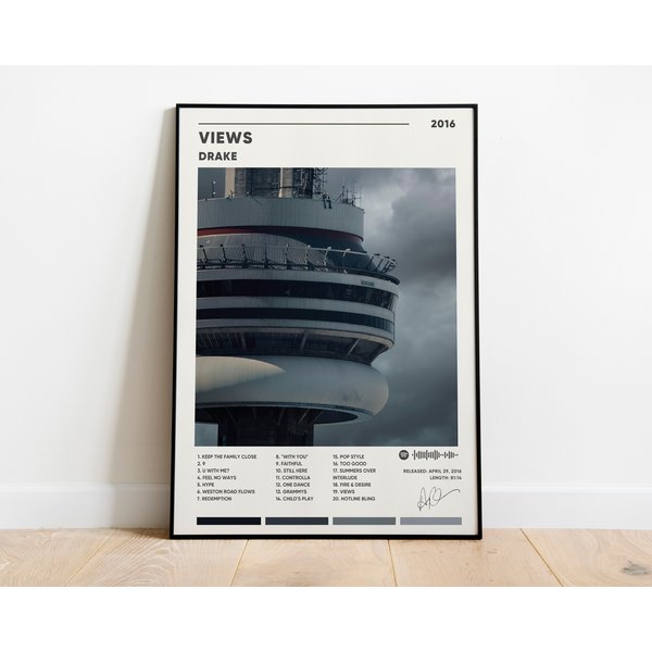 Drake Views Album Cover Poster, Drake Views Poster-image