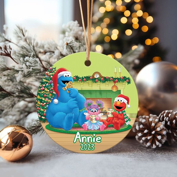 Personalized Elmo Ornament, 2023 Christmas Ornament, Street Cartoon Christmas Ornament-image