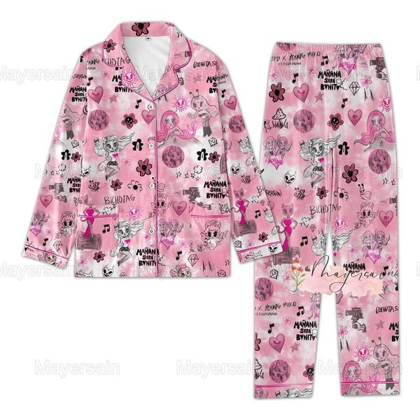Christmas Karol G Maana Ser Bonito Pajamas Set, Bichota Pajama Set-image