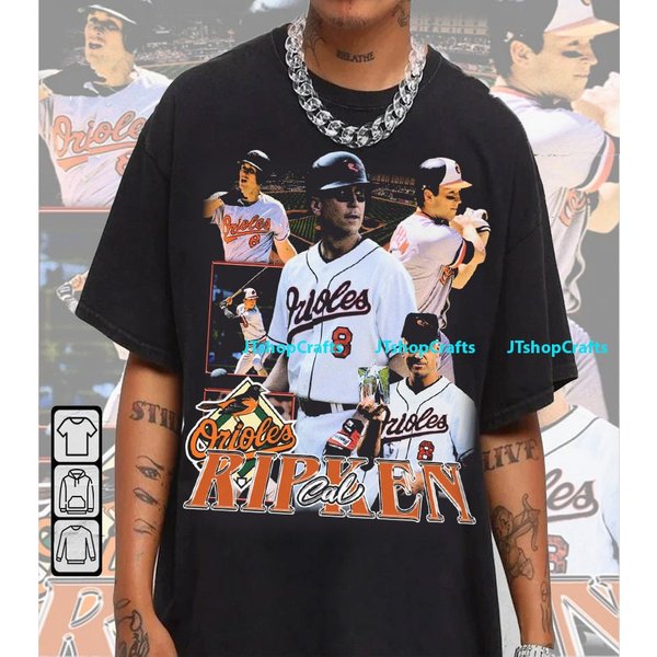 Vintage 90S Graphic Style Cal Ripken Jr T-Shirt, Cal Ripken Jr Tee-image