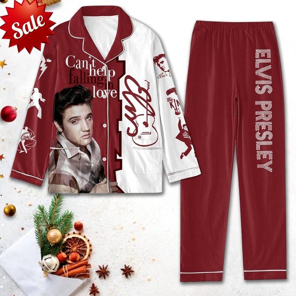 Elvis Presley Christmas Pajamas Set, Elvis Presley Pajamas-image