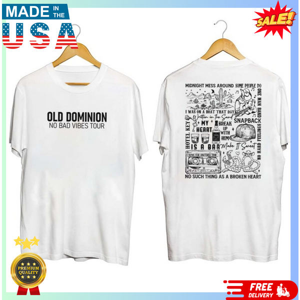 Rare!!!Old Dominion No Bad Vibes Tour 2023 Shirt-image