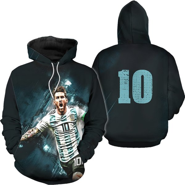 Messi Number 10 Football Player, Rap Hip Hop 90S Bootleg Hoodie-image