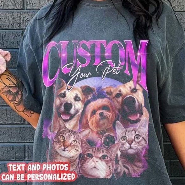Custom Pet Shirt, Custom Vintage T Shirts, Vintage 90S Rap T Shirt-image