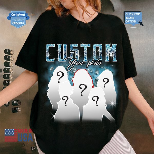 Custom Photos Bootleg Rap Shirt, Trendy Diamond-image