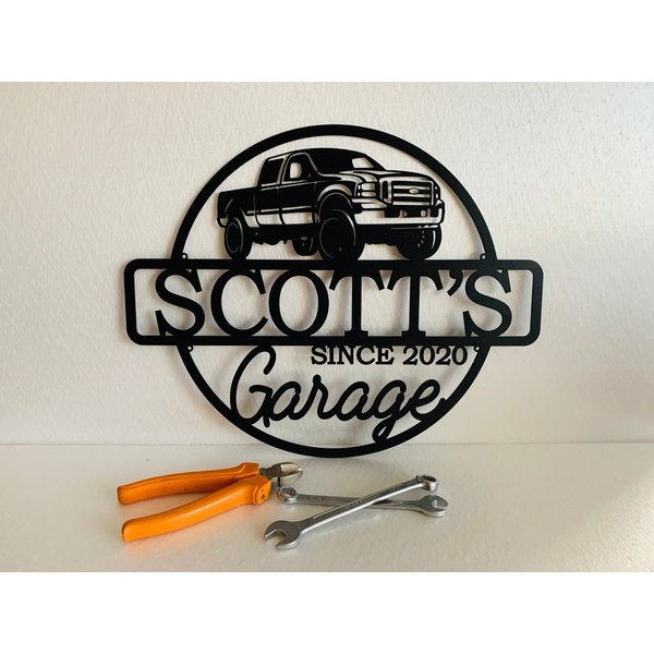 Personalized Metal Name Garage Sign Custom Plaque Wall Art Housewarming