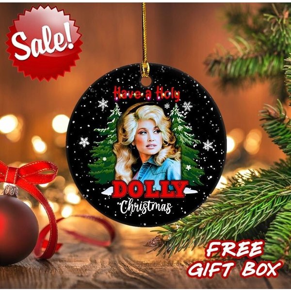Have A Holly Dolly Christmas Ornament, Dolly Christmas 2023 Ornament, Music Lover