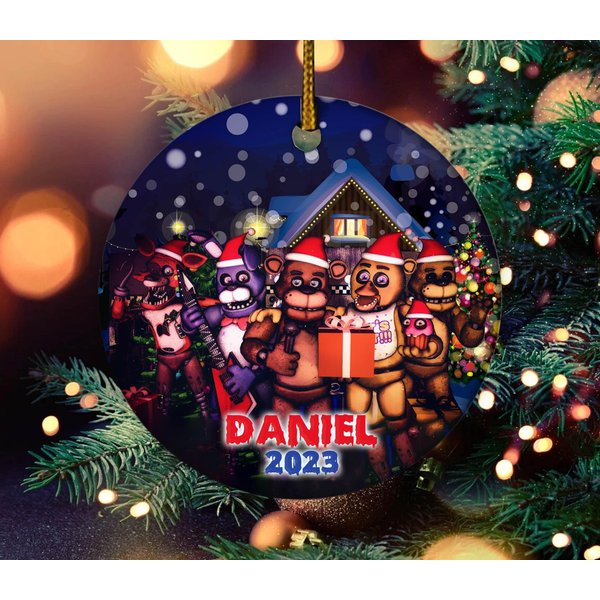 Personalized Five Nights At Freddys Christmas Ornament, Fnafs Ornament-image