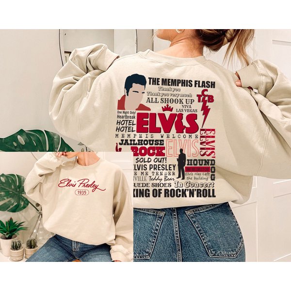 Elvis Presley Sweatshirt, The King Of Rock 'N' Roll Sweatshirt, Elvis Presley Lyrics Shirt, Jailhouse Rock-image