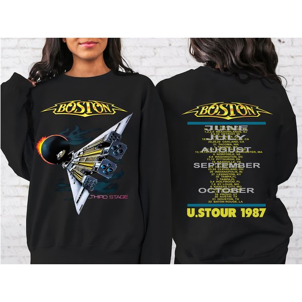 Vintage Boston Rock Band Sweatshirt, Queen Adam Concert Tour 1987 Sweatshirt-image
