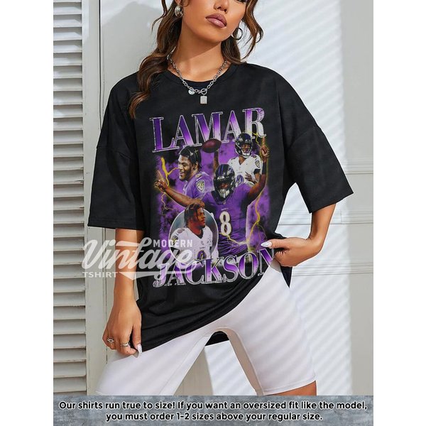 Lamar Jackson Shirt, Football Shirt, Classic 90S Graphic Tee, Unisex, Vintage Bootleg-image