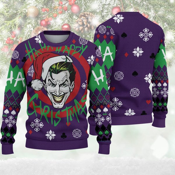 3D Ugly Christmas Sweater| Joker Ugly Christmas Sweater-image