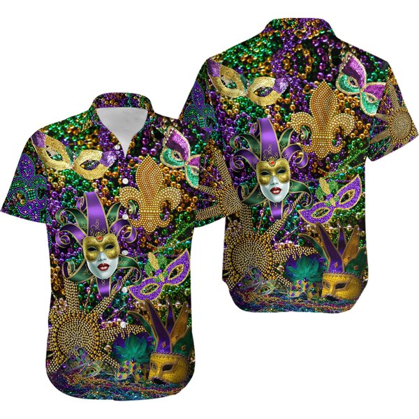 Happy Mardi Gras Unisex Hawaii Shirts-image
