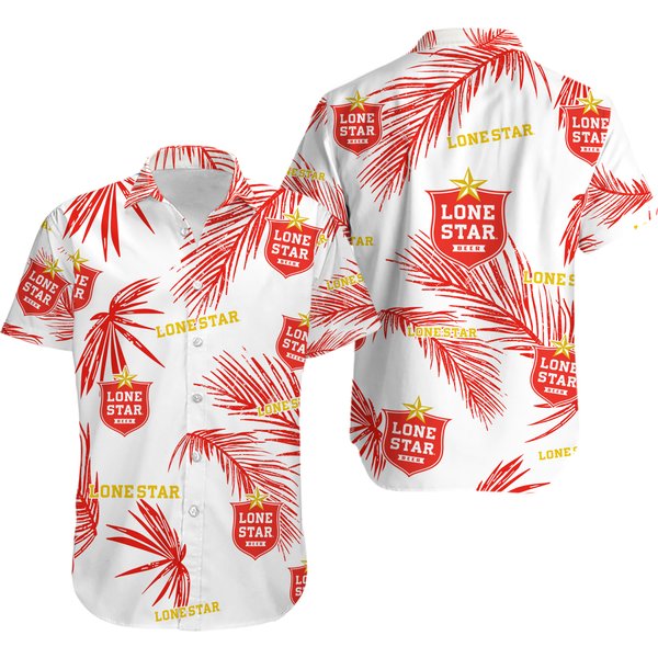 Lone Star Palm Leaves Pattern Hawaiian Shirt-image