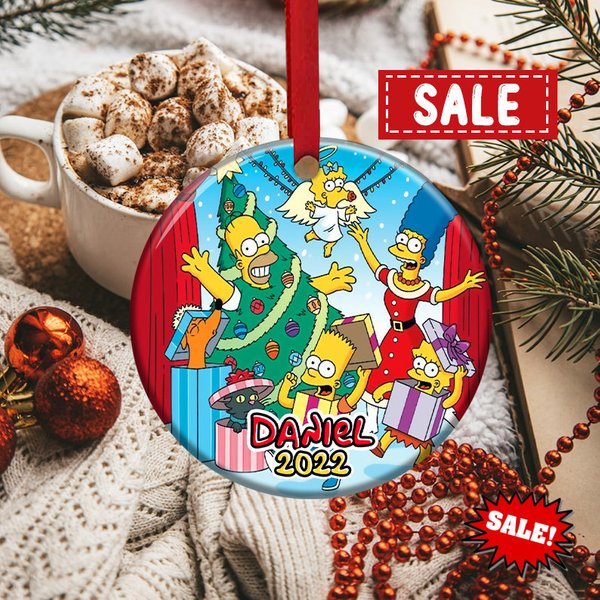 Personalized The Simpsons Ornament, Simpsons Family Ornament-image