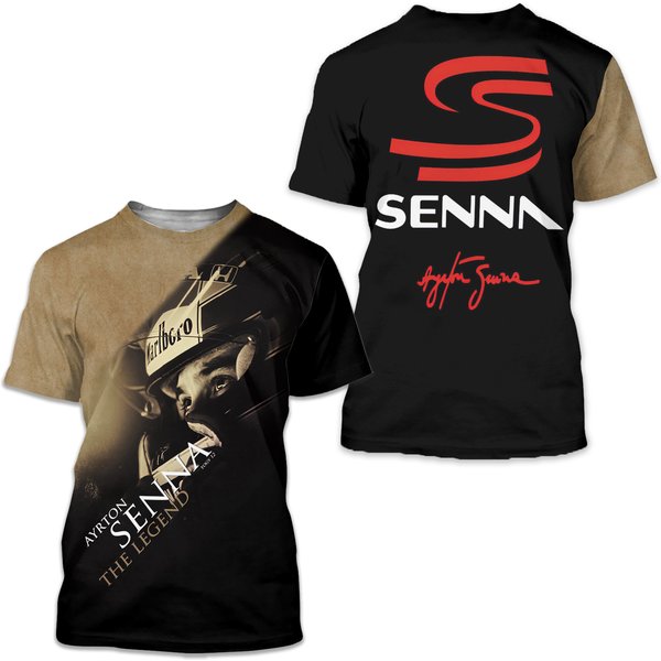 Mens 3D T-Shirt Ayrton Senna The Legend-image