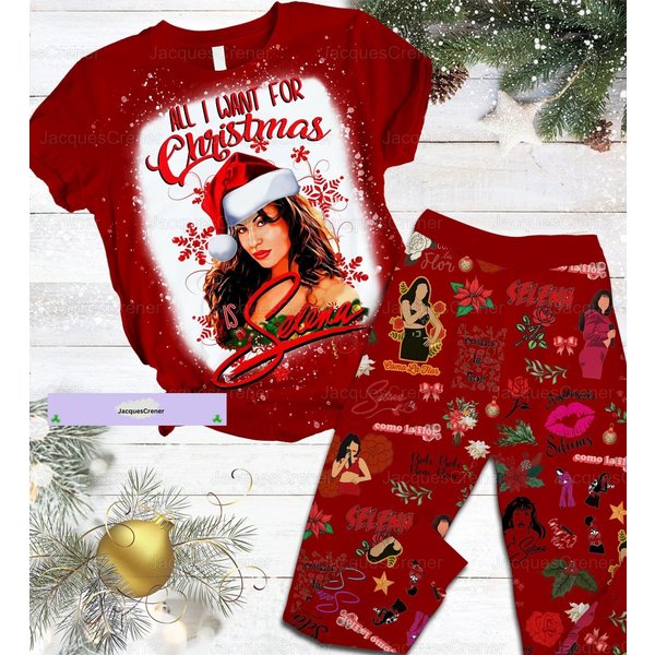 Christmas Selena Como La Flor Pajama Set, Selena Pajamas Pants